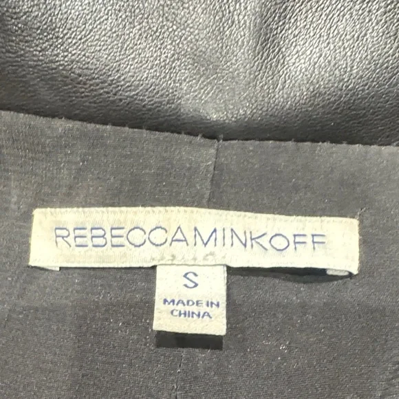 Rebecca Minkoff Black Leather Jacket with Embroidered Floral Accents - Picture 11 of 12